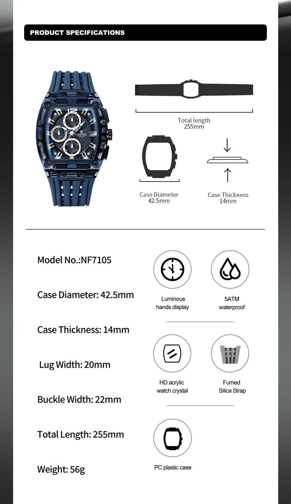 “G-FORCE CHRONO GF7105 | El Reloj que Habla de Tu Fuerza”